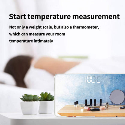 Travel Scale for Body Weight, Venugopalan Small Portable Body Weight Scales Digital Bathroom Mirror Scale Mini Electronic Scale for Personal Health, Body Tape Measure Included (Battery)