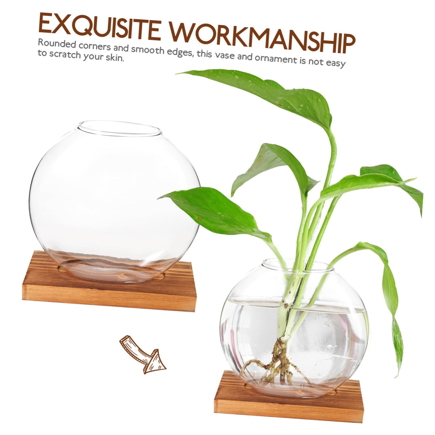 VALICLUD Hydroponic Plant Vase with Retro Base Tabletop Glass Terrarium for Home and Office Decor Chic DIY Decorative Container for Greenery and Floral Arrangements