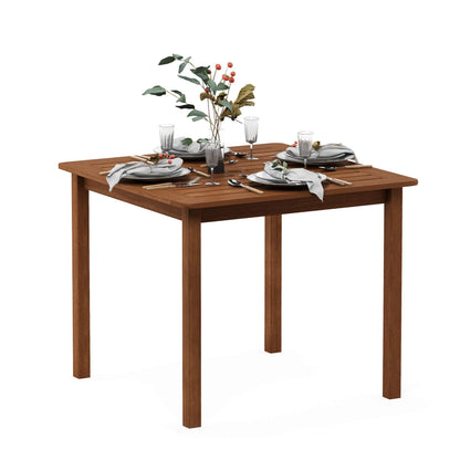 Furinno FG18006 Tioman Hardwood Patio Furniture Square Table with Umbrella Hole, Natural, 35.4"D x 35.4"W x 29.2"H