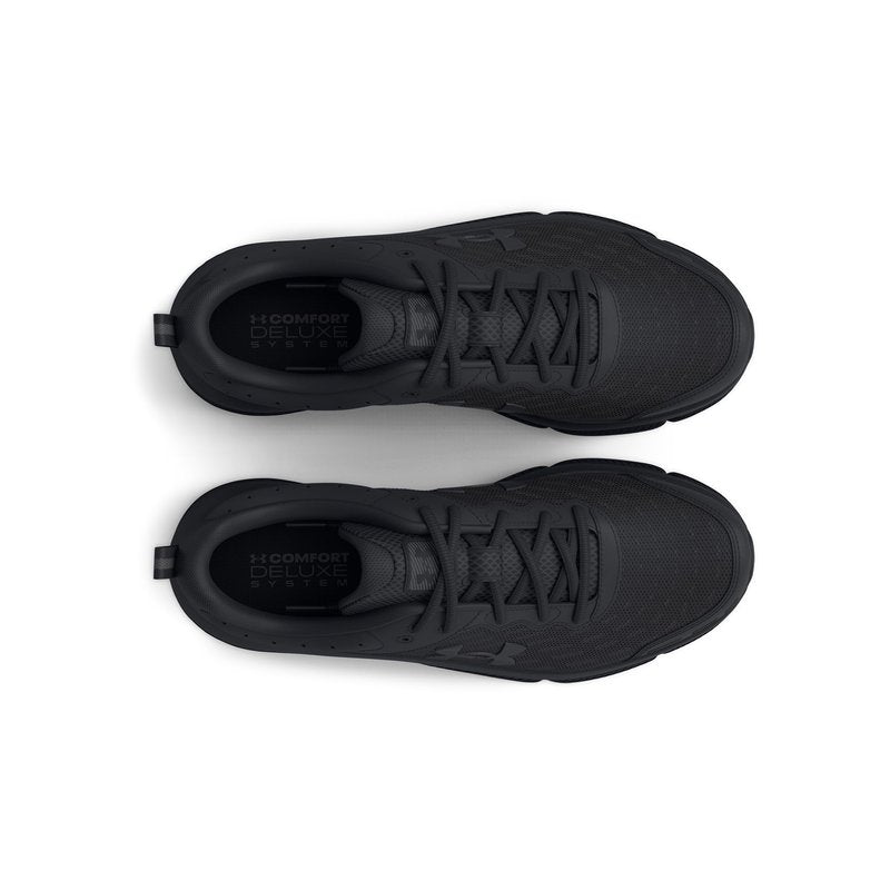 Under Armour Men's Charged Assert 10 Running Shoe, (002) Black/Black/Black, 14 XX-Wide