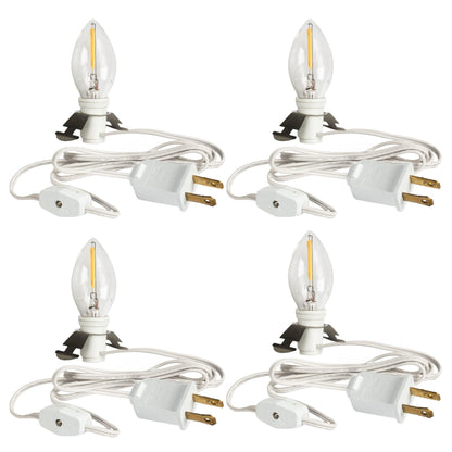 Dazzle Bright LED Accessory Cord with E12 Socket, 4 Pack, Warm White, Model 31001A-09