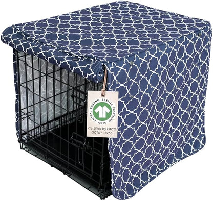 Molly Mutt Romeo & Juliet Dog Crate Cover, 100% Cotton Canvas Cover with 2 Roll-Up Panels, Ideal for Dog or Cat Crate, Durable, Washable, and Free of Harmful Chemicals, 24" x 18" x 21"
