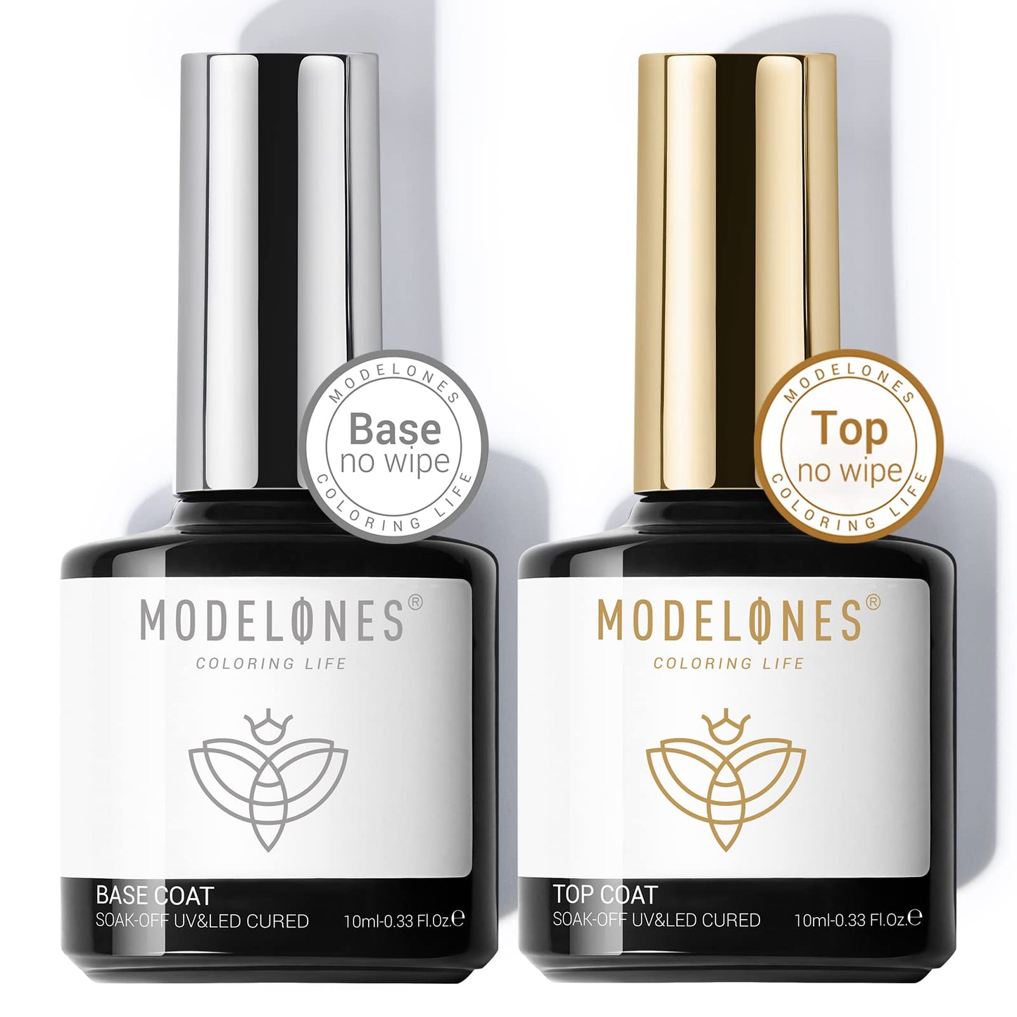 modelones Builder Nail Gel with Gel Top Coat, 3Pcs Clear Builder Nail Kit for Thickening Apex Building Extension Rhinestone Gel Tips Glue, U/V LED Lamp Cured for Home DIY Salon Girls