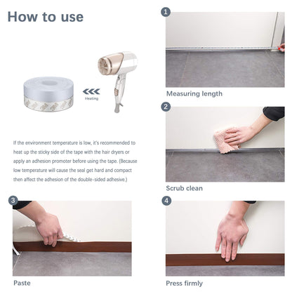 TAROSE Weather Stripping, Silicone Door Seal Strip Door, Window, Transparent 16 Feet Long (Width 25mm)