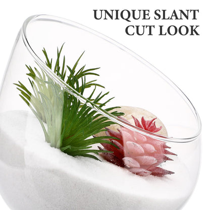 Yardwe Micro Landscape Ecological Bottle 4.72 Inch Clear Glass Vase Terrarium Jar for Succulents Moss Air Plants Home Decor Indoor Gardening Ornament