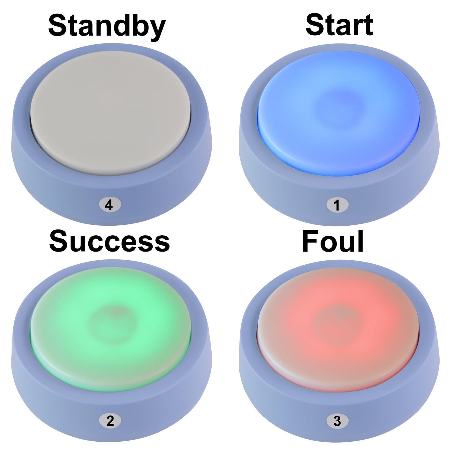 LOUKIENE Wireless Quiz Answer Game Buzzer System Gameplay 262ft for Game Show Family Game Nights Debate Contests in Companies Offices School Contest Classroom Trivia Nights (4 Buttons Set)