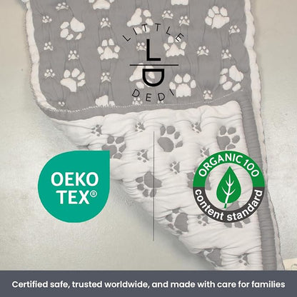 PetMat 28x40 in, Charcoal – Organic Cotton Crate Pad for Small Dogs & Cats, Seamless Reversible Design, Washable & Dryer Safe