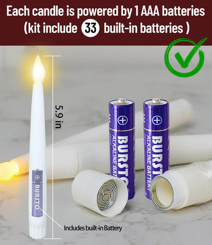 Christmas Decorations - 32pcs Floating Candles with Wand Magic Hanging Candles, Flameless Warm Light Flickering Battery Operated Candles, Floating LED Candle for Halloween Christmas Theme Party