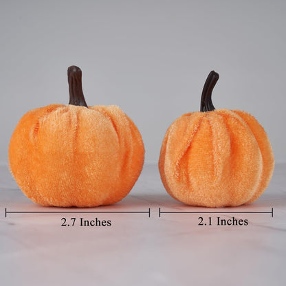 Diahom Pumpkin Decor 12pcs Artificial Fake Faux Velvet Foam Fabric Pumpkins Decoration for Fall Home Farmhouse Harvest Thanksgiving Decorative