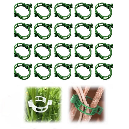 Mqacpu Secured Plastic Plant Clip, Plant Clips for Climbing Plants Clear for Tomato Grape, Plant Fixing Clips,Garden Clips for Climbing Plants,Grape and Vine Vegetables (100, Green)
