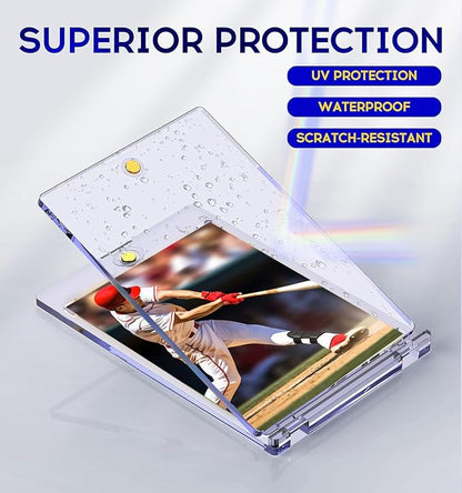 50ct Magnetic Card Holder, 35pt One Touch Card Holder, U-V Protectors Hard Plastic for Trading Cards, Magnet Case, Sports, Game, Football, Baseball