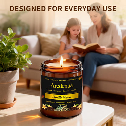 Vanilla Bean Odor Eliminating Candles | Scented Soy Candle for Home, Air Freshening & Cozy Scent, Relaxing Home Candle Gift for Women & Men
