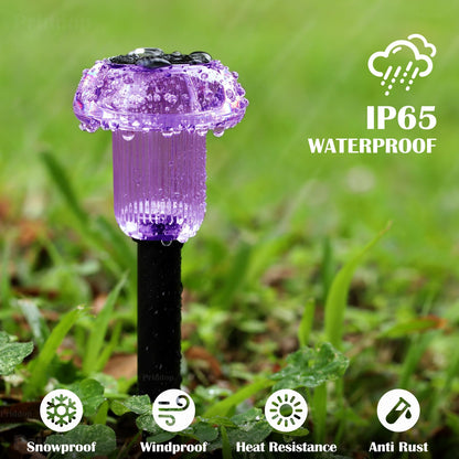 Priddop Solar Halloween Lights Outdoor 8 Pack Waterproof Purple LED