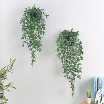 Decor unlimited Artificial Hanging Plants 2 Pack, Fake Mandala Vine Greenery with Wall Planter for Office Living Room Bathroom Indoor Décor