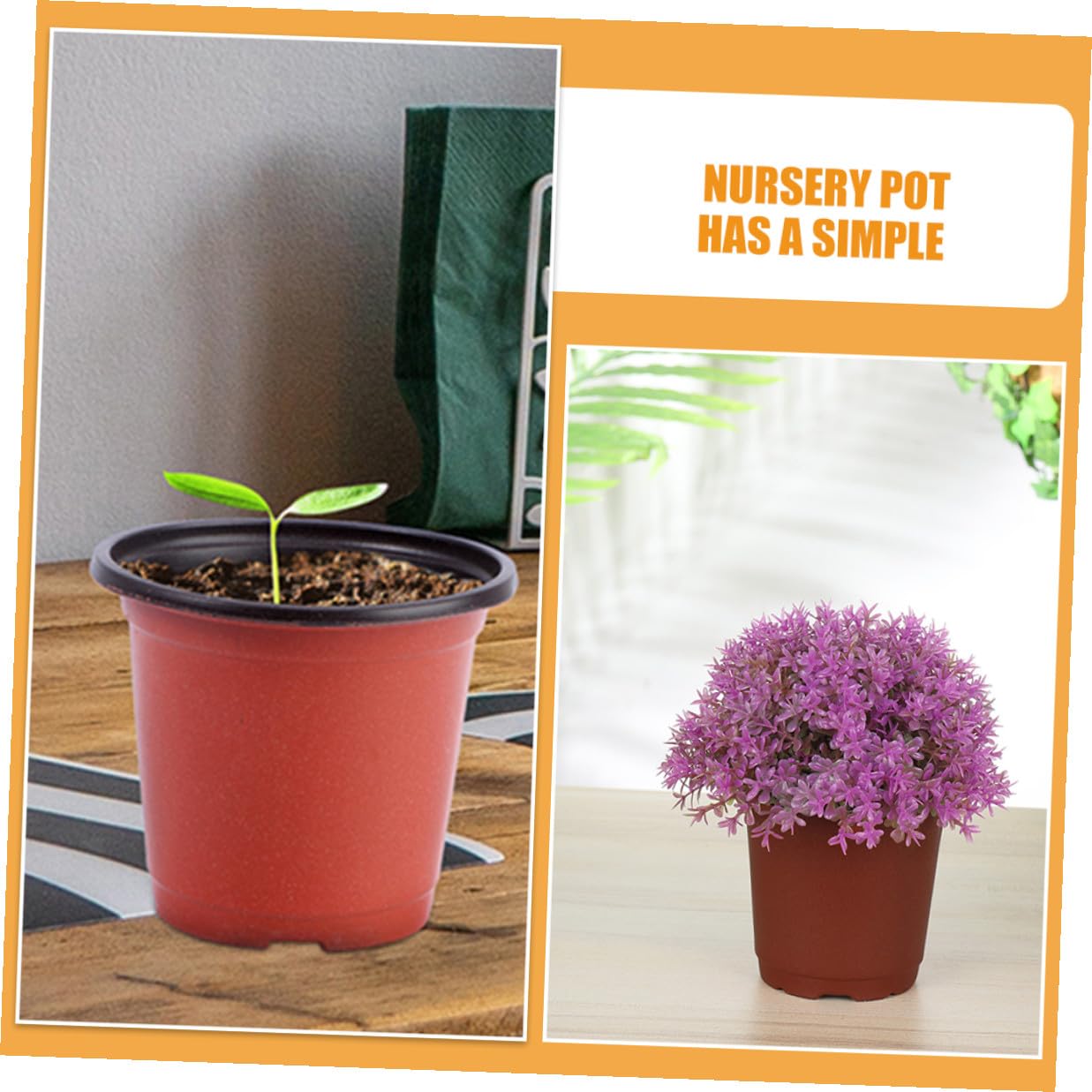 TOMETURE 120pcs Plastic Seedling Pots and Nursery Planter Cups Dual-Color Breathable Planting Containers for Strawberry Cuttings and Outdoor Gardening