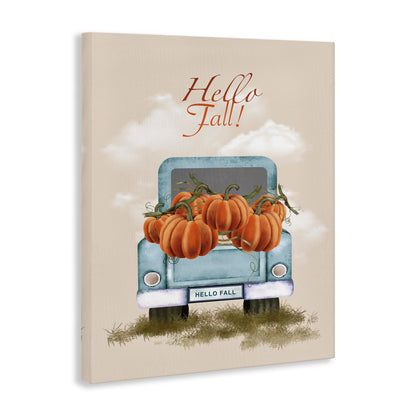 Stupell Industries 'Hello Fall Seasonal Autumn Pumpkins', Canvas Art, 30 x 40 Inches, Easy to Hang and Sturdy, Made in USA, by Andrea Jasid Grassi
