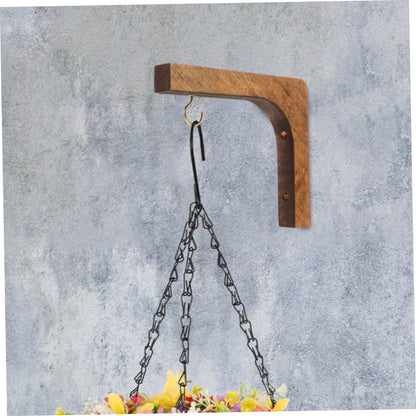 UKCOCO Wooden Plant Hangers for Indoor and Outdoor Use 2-Piece Wall Mounted Hooks for Hanging Plants Heavy Duty Support