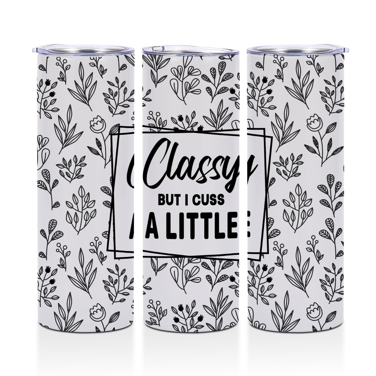 Funny Gifts 20 oz Skinny Stainless Steel Slim Insulated Tumblers Straight Water Bottle Coffee Mug Thermal Travel Cup with Lid, Sarcastic Christmas Birthday Gifts for Women Girls