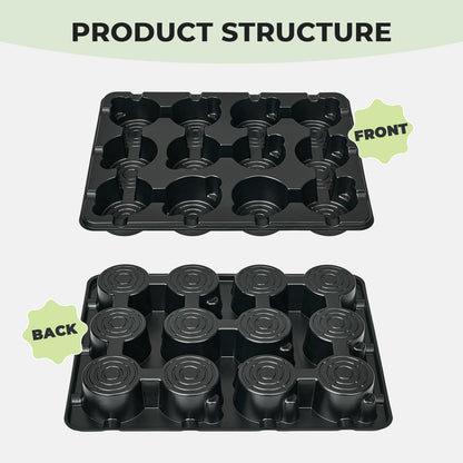 homenote 4 Inch Seed Starting Trays 5 Pack, 12-Cell Seedling Starter Trays for Indoor Outdoor Growing, Plant Starter Germination Trays for Pots Seedlings 4" Opening Compatible Pots
