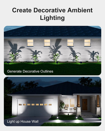 FALOVE Solar Spot Lights Outdoor Waterproof for Flag, Palm Tree, Pole, Sign, Statue, Mailbox, Bright LED Outside Landscape Flood Spotlights for Accent Uplighting Yard, Garden, House, Backyard, Patio