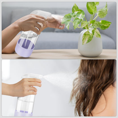 Worldgsb 2 Pack Glass Spray Bottles with Silicone Sleeve, 16 oz Empty Refillable Containers with Adjustable Spray Nozzles, Spray Bottles for Hair, Cleaning Solutions and Plants Purple