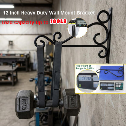 Fashion&Cool Retro Iron Hanging Plant Brackets, 12 Inch Heavy Duty Rust-Resistant Plant Hanger Hooks for Indoor/Outdoor Decoration
