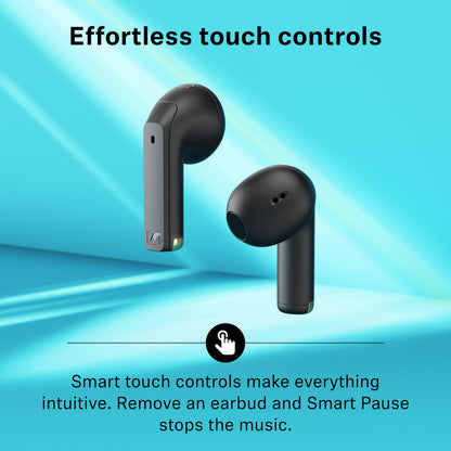 Sennheiser ACCENTUM Open Wireless Earbuds - Open Ear Buds Design, Dynamic Sound & Bluetooth 5.3, IPX4 Splash Protection, 28 Hours Battery Life, USB-C Charging Case, Music, Phone Calls, Travel, Black