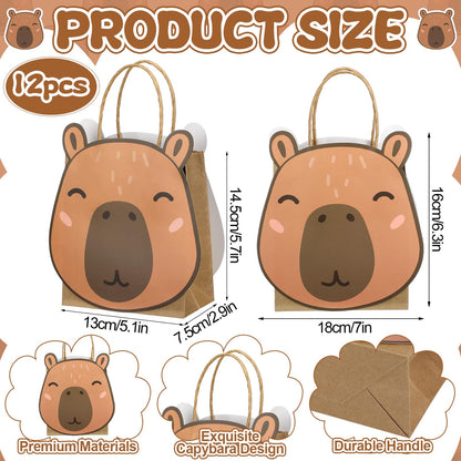 Jaloro 12 Pack Paw Spirit Week Gift Bags Party Favor Gift Paper Bags Goodie Candy Treat Bag with Handles Cute Paper Cards Paw Spirit Week Homecoming Halloween Birthday Party Favors Supplies