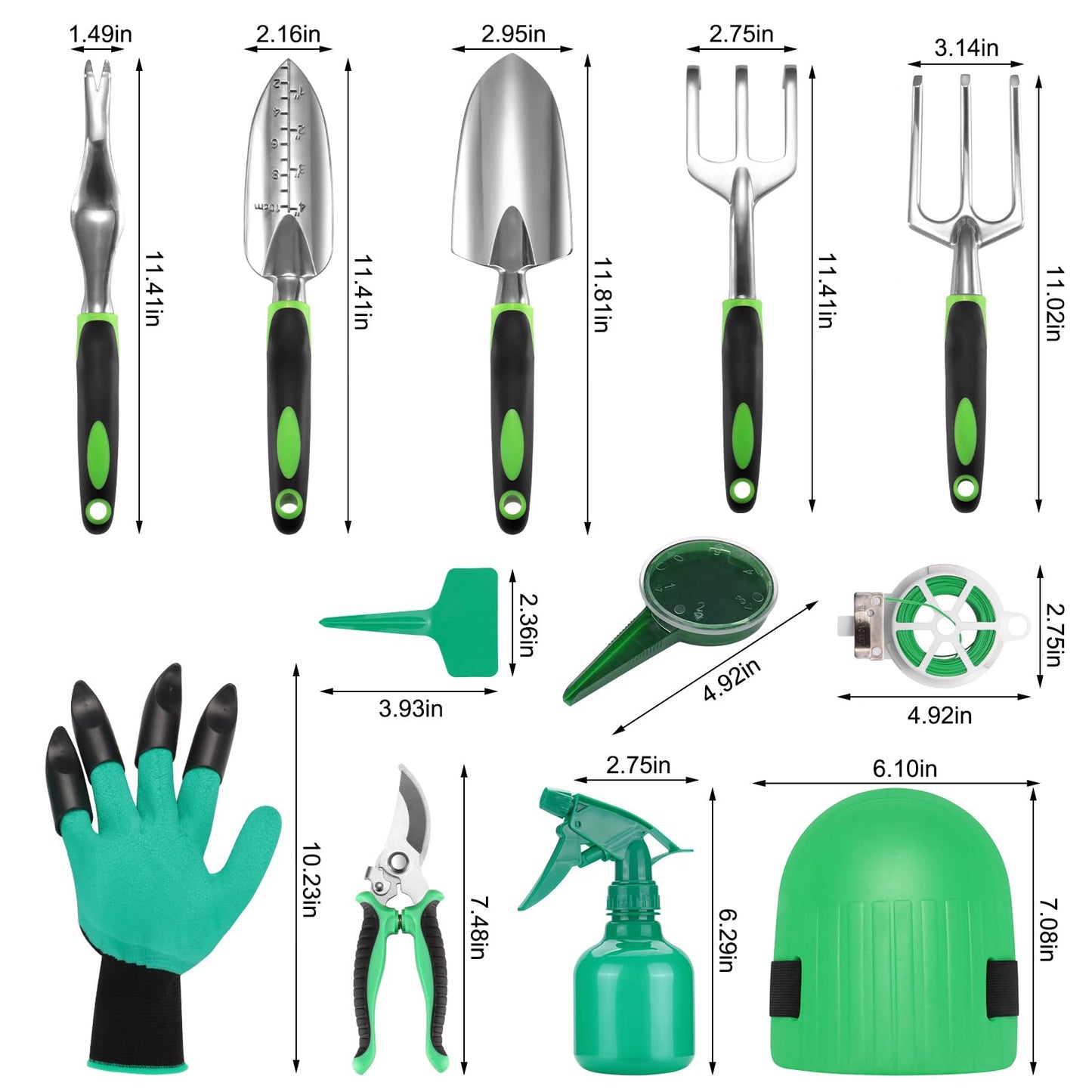 Gardening Supplies, Garden Tool Set, 19 Pcs Stainless Steel Garden Tool Kit with Bag, Ideal Gardening Gifts for Women