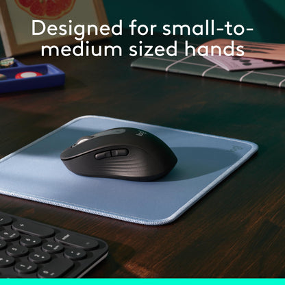 Logitech Wireless Mouse Signature M650 L Full Size - Large Hands, 2-Year Battery, Silent Clicks, Customizable Buttons, Bluetooth, PC/Mac/Chromebook - Black, Right-Handed, Large