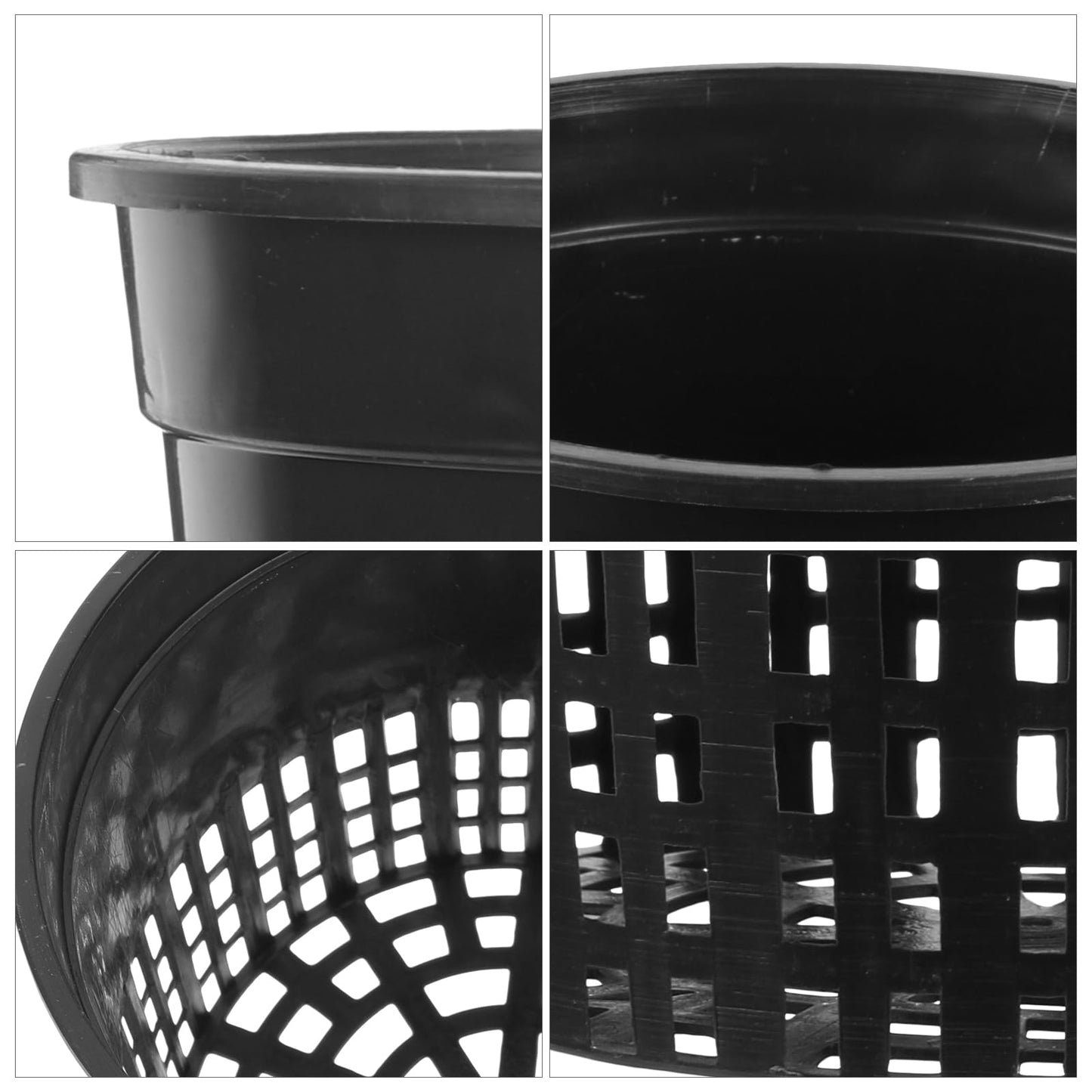 10PCS 3 Inch Hydroponic Net Pots - Black Plastic Planting Baskets for Soilless Culture, Ideal for Home, Garden, and Balcony Use