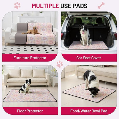 Washable Dog Pee Pads - Absorbent Reusable Puppy Training Pads, Waterproof Leak - Proof & Non - Slip for Crate Whelping Potty Training 24x36 (Pack of 2)