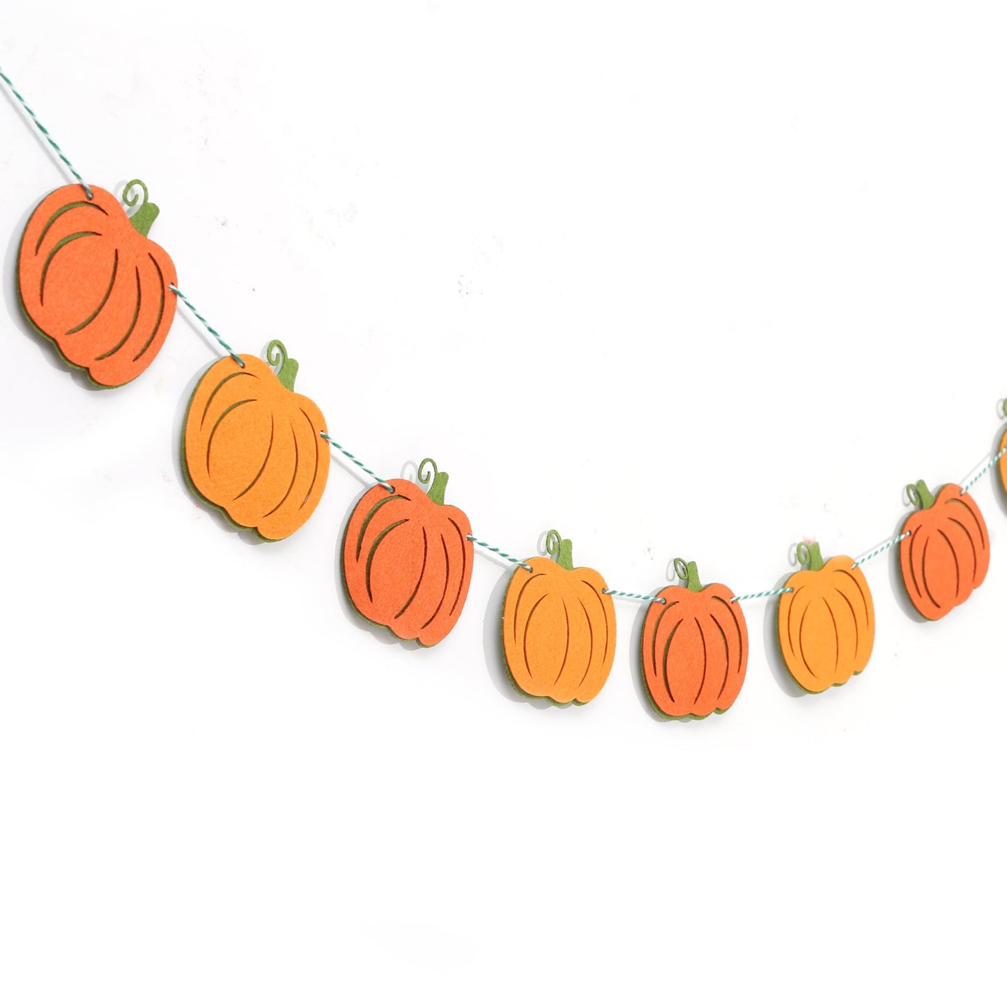 Felt Pumpkin Garland - Halloween Pumpkin Banner, Thanksgiving Felt Double Layers Pumpkin Garland, Cute Pumpkin Banner for Halloween or Fall Harvest Party