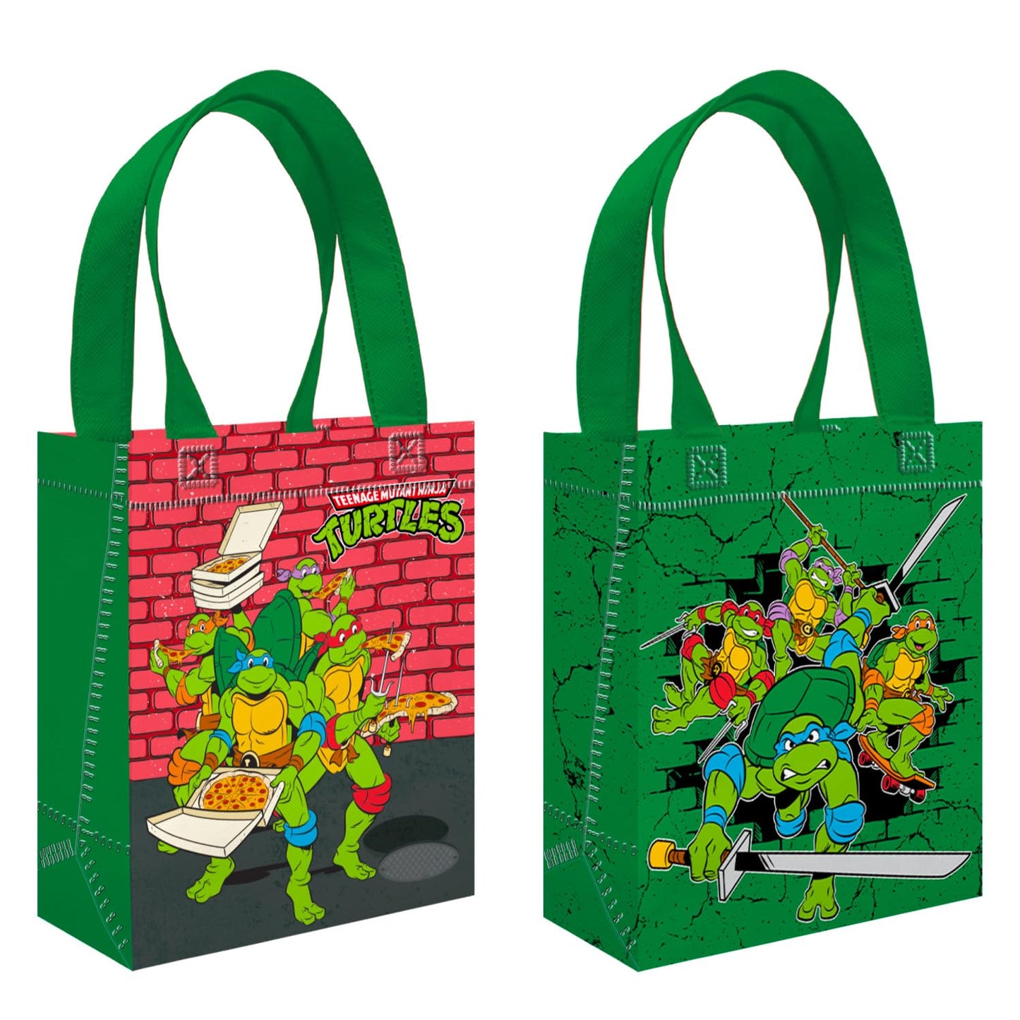 Teenage Mutant Ninja Turtles Party Favor Bags Set – 12 of 8" Pack TMNT Party Goodie Bags for Kids Bulk Reusable | TMNT Birthday Party Supplies