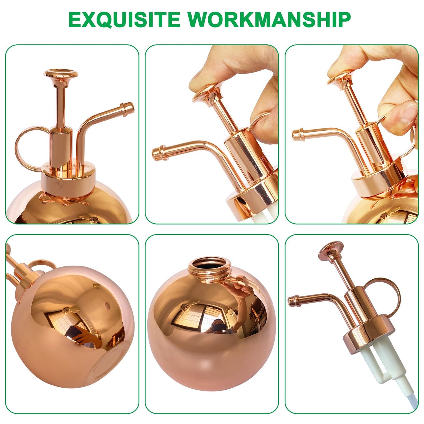 Lianshi Stainless Steel Plant Sprayer, Small Watering Can Plant Misting Bottle, Modern Gardening Tools for Indoor Potted Plants Watering and Misting