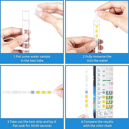 SEAOURA 9-in-1 Aquarium Test Kit for Fish Tanks - 135 Strips Water Testing Strips for Aquariums & Ponds Accurate Testing Iron，Copper，Nitrate，Nitrite，Chlorine，Hardness，Alkalinity，Carbonate，pH