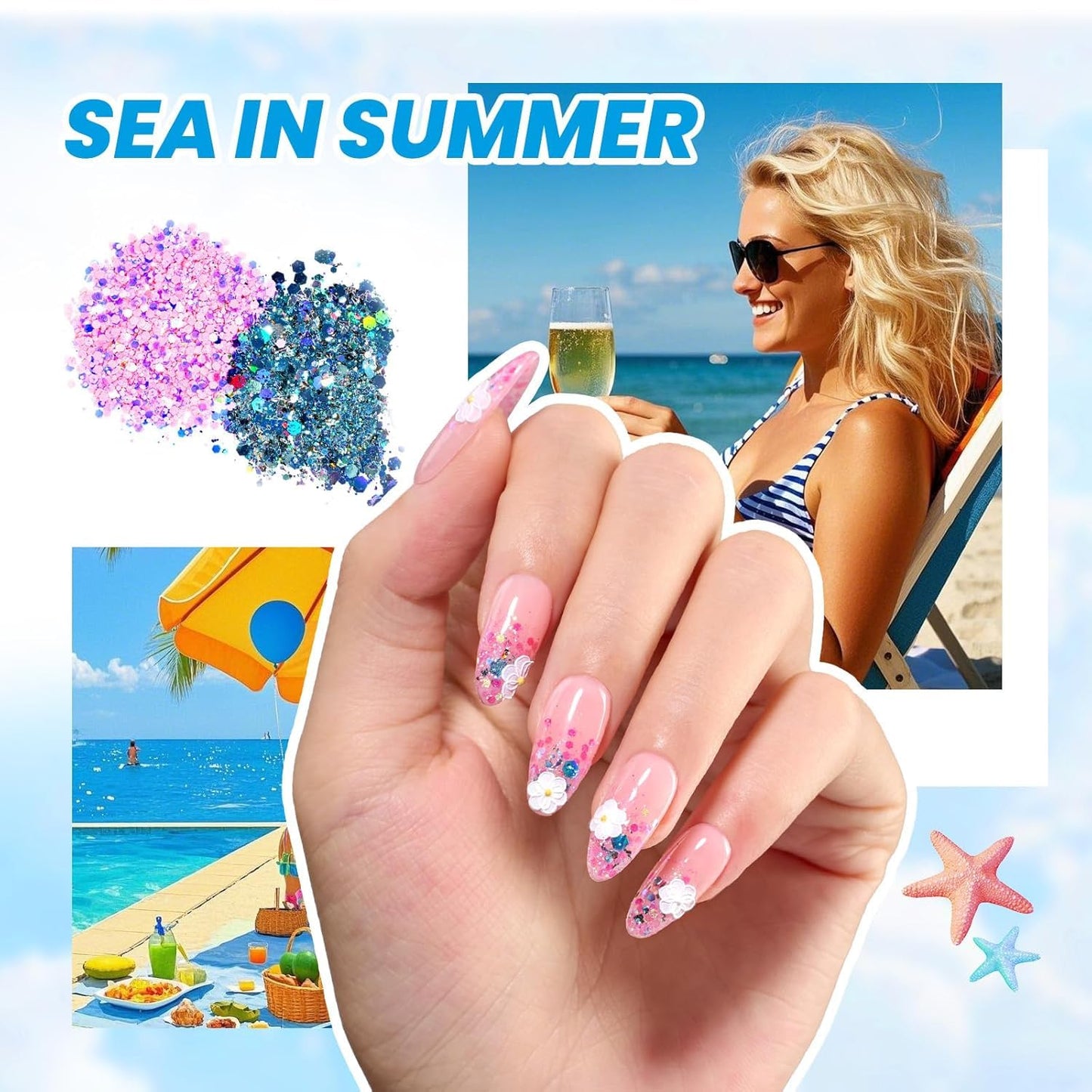 Beetles Gel Nail Polish Kit with U V Light -54 Pcs Gel Nail Kit Four Seasons Glow 32 Colors Set with Base Matte & Glossy Top Coat Soak Off Home DIY Manicure Nails Beginners Gifts for Women Teen Girls