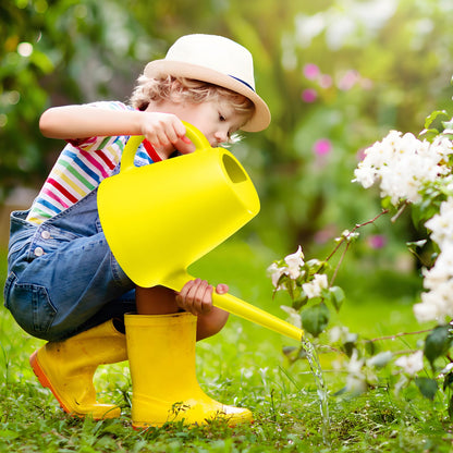 ZXJ Grip Plant Watering Cans for Indoor and Outdoor Home Garden Plants - with Long Spout - Yellow- 1/2 Gallon