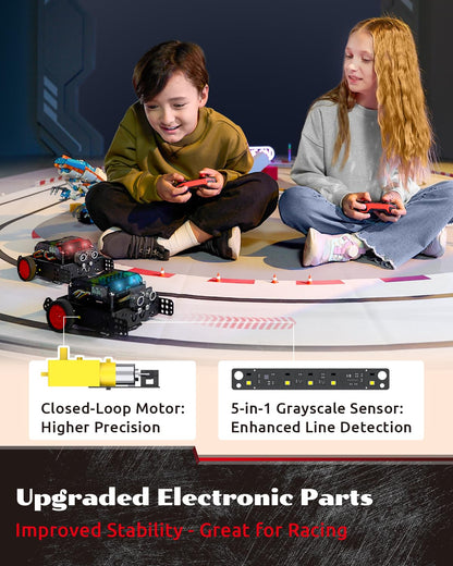 WhalesBot Rocky Coding Robot Car Kit for Kids 8-12 12-16, STEM Educational Engineering Toy, Scratch Python C Programming & Remote Control, Science Gift for 8 9 10 11 12+ Year Old Boys Girls
