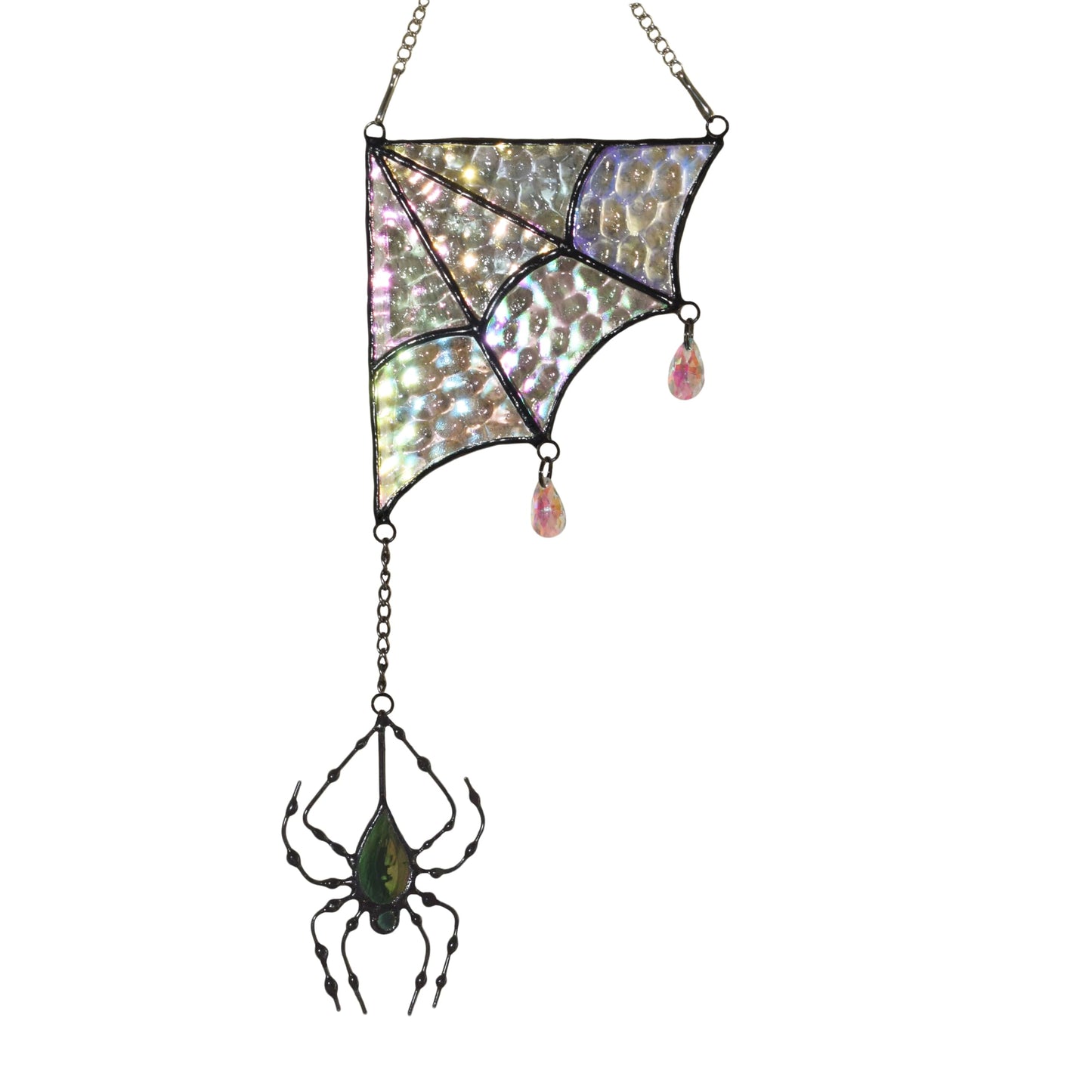 Velasyart Stained Glass Spider Web Suncatcher - Gothic Window Suncatcher Decor