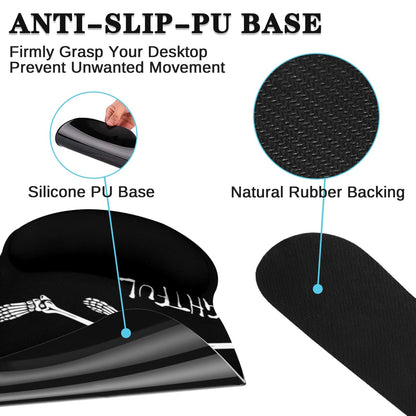Britimes Black Skull Skeleton Keyboard Mouse Pad Set 4in1 Large Mousepad+Keyboard Wrist Rest+Mouse Wrist Rest+Coaster Set with Ergonomic Design for Home Office Computer 35.4x15.7 inches
