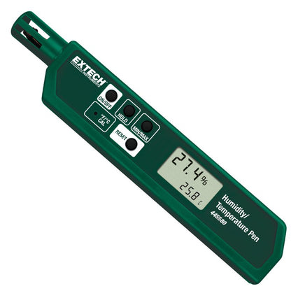 Extech 445580 Humidity and Temperature Pen with Fast Response Sensor, Min/Max Memory, Dual LCD, Pocket-Sized Hygrometer for HVAC, Labs, Storage Rooms, Indoor Air Monitoring