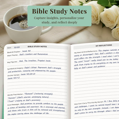 Bible Study Journal – Church Notes Notebook for Note Taking & Reflection – Daily Faith Journaling Kit, Faith Based Religious Gifts & Accessories