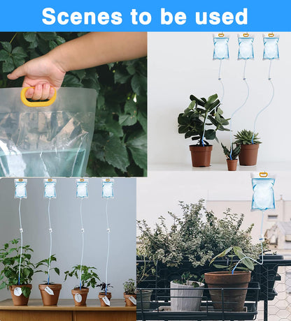 5 x 3.5 L Drip Irrigation Bags with Adjustable Flow Automatic Plant Irrigation System Home Sprinkler Device for Indoor and Outdoor (ZWDSB-1-1-5)
