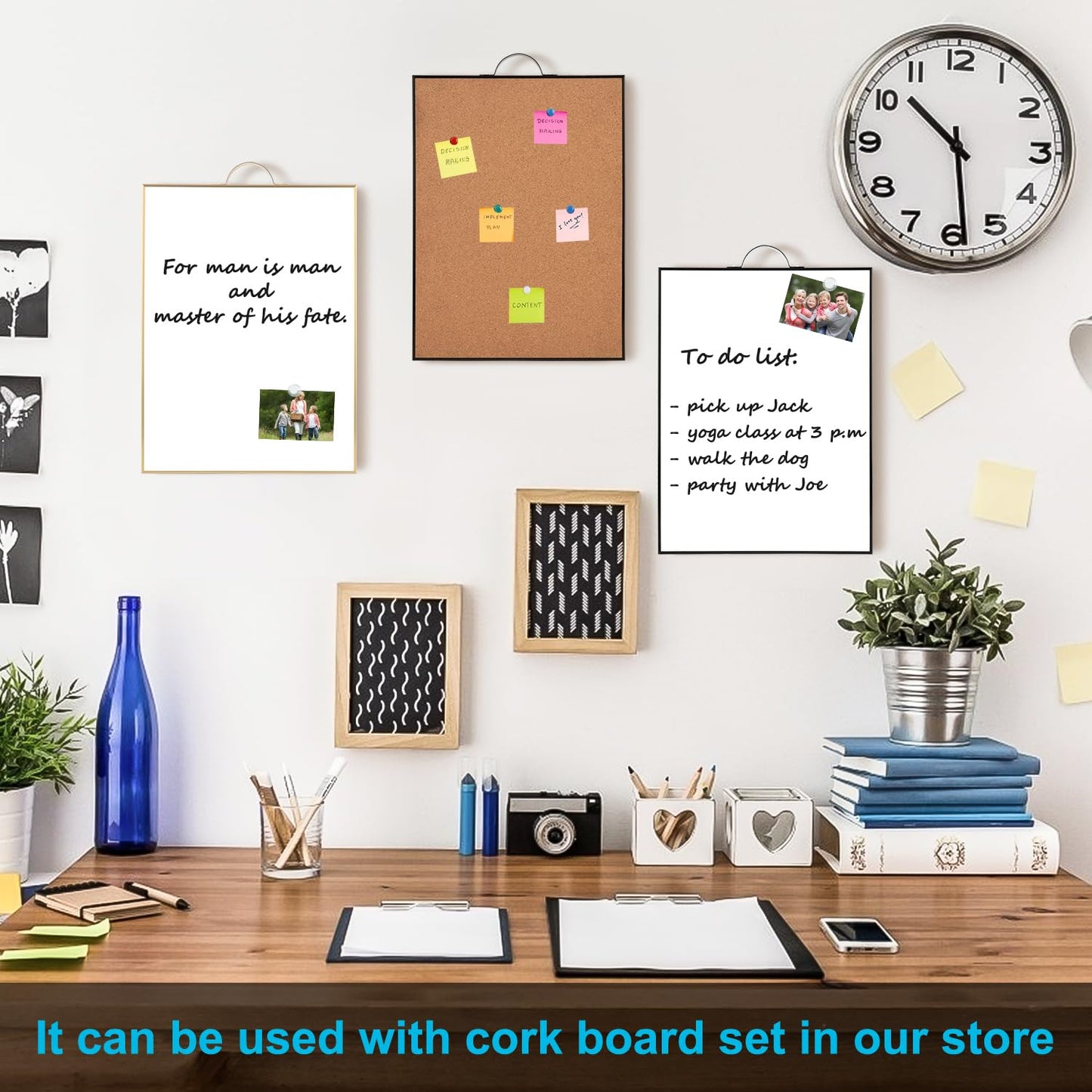 TSJ OFFICE Small White Board - 16" X 12" Portable Gold Aluminum Framed Whiteboard, Magnetic Dry Erase Board with a Handle, to Do List Notepad for Office, Home, School