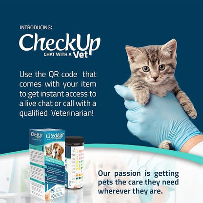 KIT4CAT CheckUp Testing Strips x 50 (10 Parameters Urine Test Strips for Cats & Dogs)