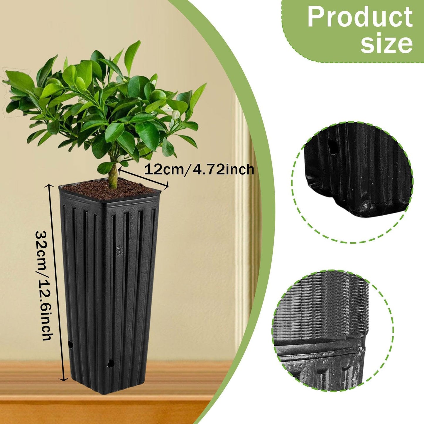 IEUDNS 30x Plant Seedling Pots Plant Container, Convenient Vegetables Versatile Indoor Outdoor Nursery Cups Deep Tree Starter Pots, L
