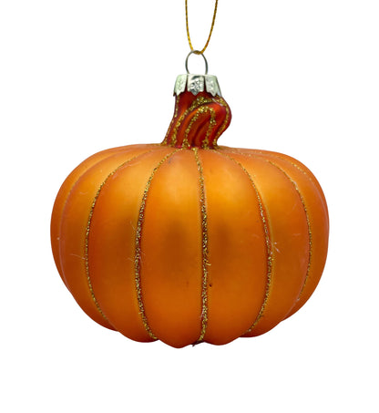 Thanksgiving Fall Pumpkin Blown Glass Christmas Halloween Tree Ornaments