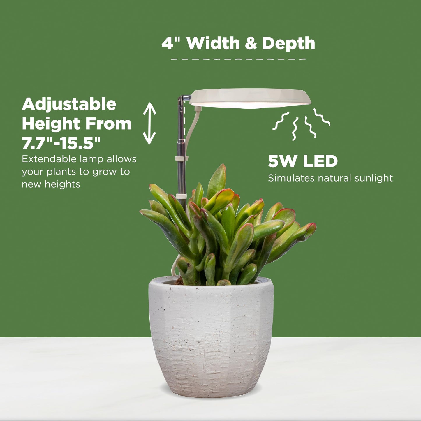 AeroGarden Stem Grow Light for Indoor Plants, Grow Live Plants Anywhere in The Home, Adjustable Light Modes, Cream