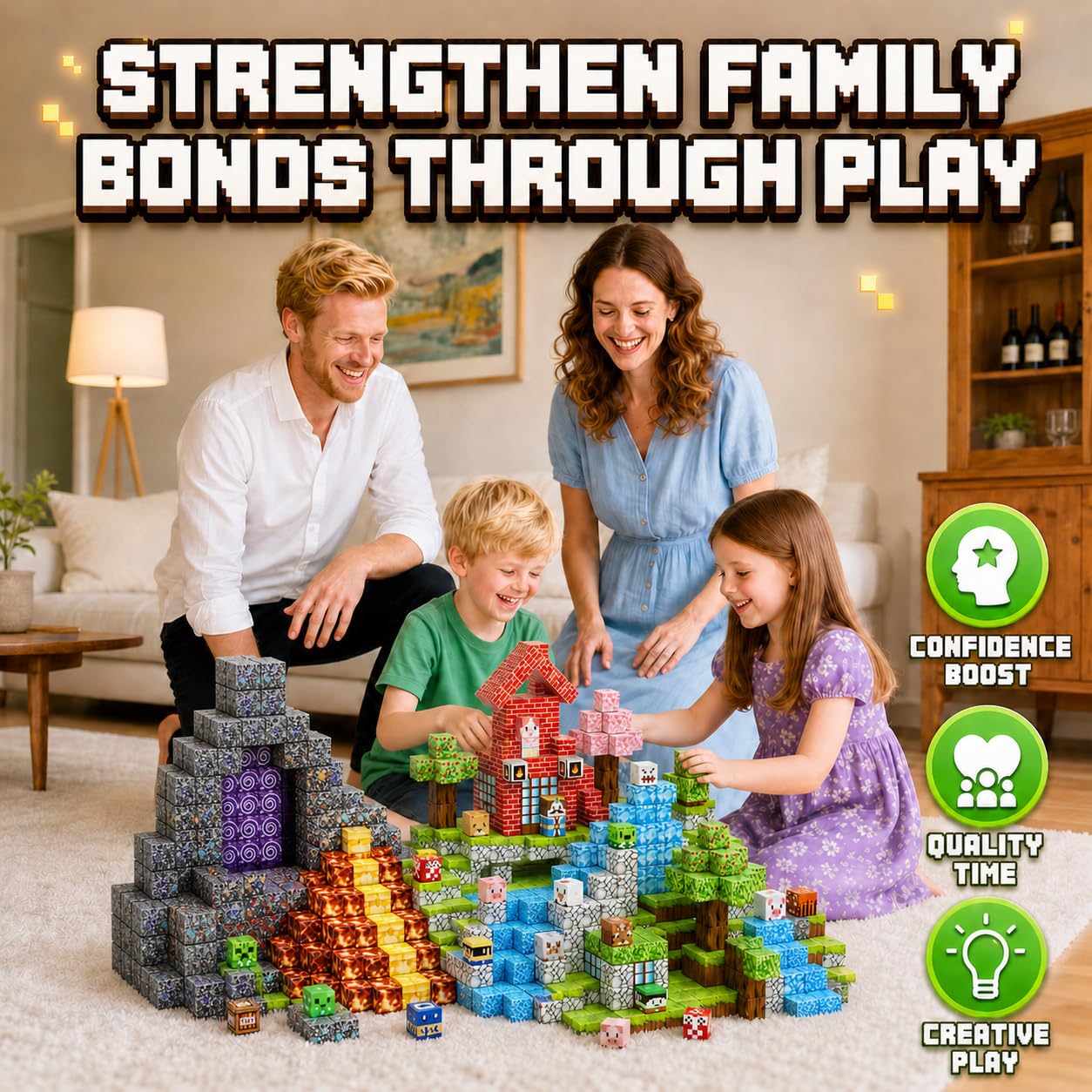 500 PCS Magnetic Blocks - Magnetic Building Blocks Cubes, STEM Montessori Toy Set, Stacking Magnets for Kids - Magnet Cubes for Boys & Girls 3+ Educational Stacking Toy Birthday Gift for Children